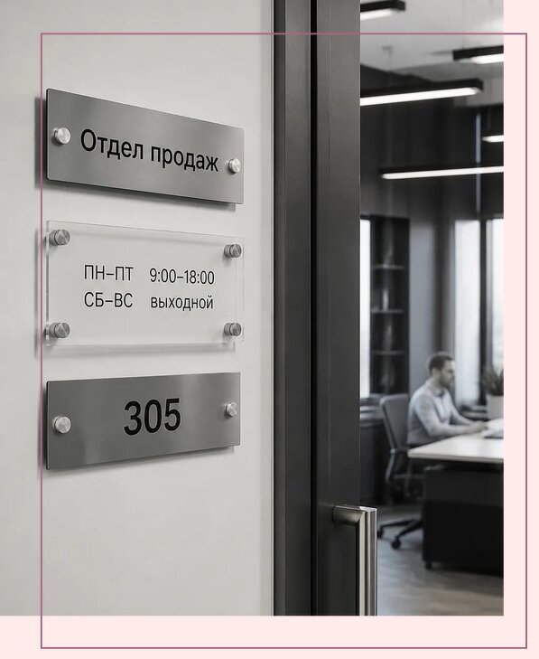 Офисные таблички на дверь в Бугульме по цене от 4953 р. | Аванза-Бгл